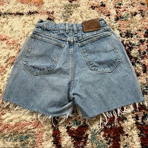 LEE Vintage Denim Shorts High Waist Cutoff Cropped Logo